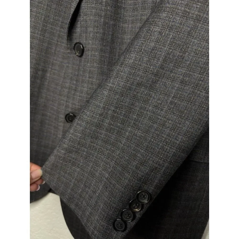 Hugo Boss The James4 Sport Coat Blazer Jacket 42R Wool 2 Button Windowpane Plaid